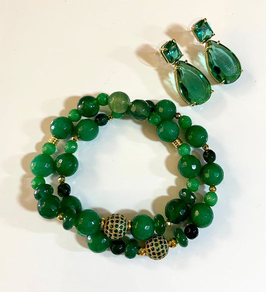 A Bracelet And Earrings Set