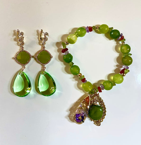 A Bracelet And Earrings Set