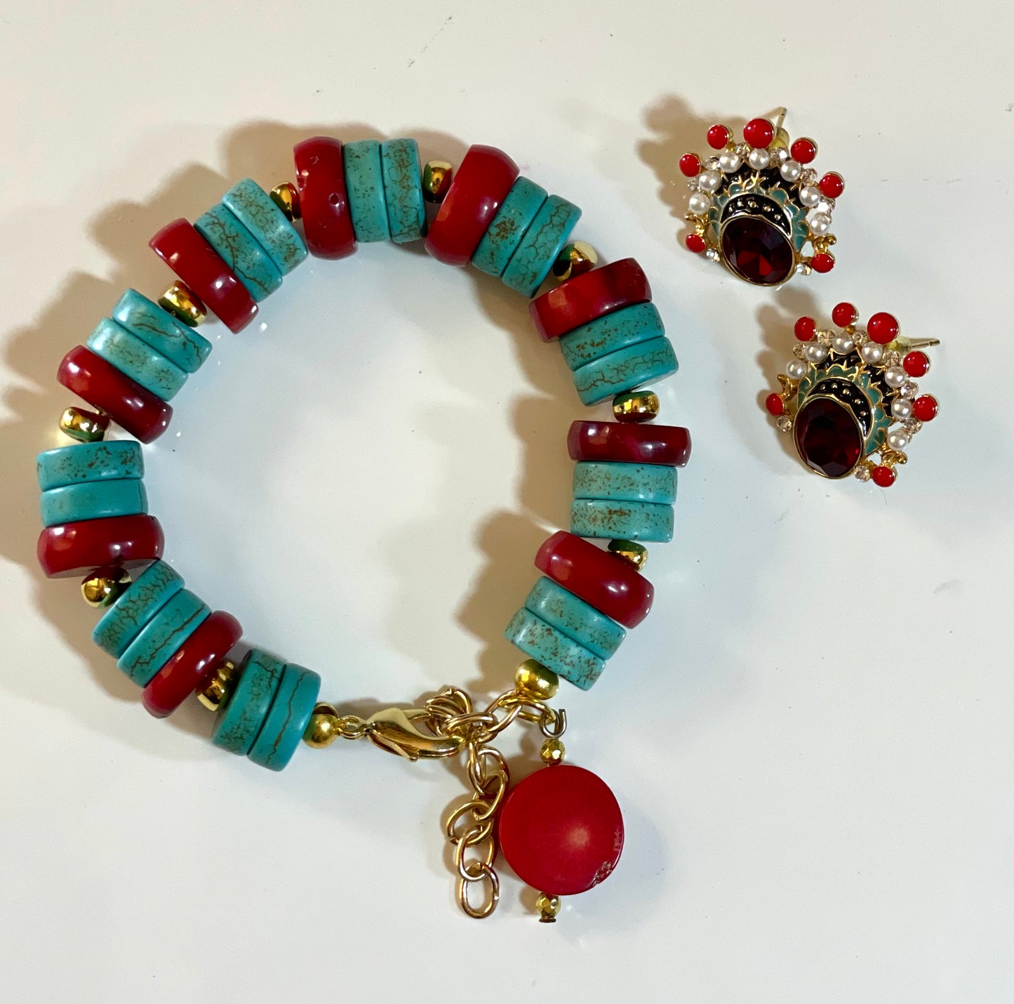 A Bracelet And Earrings Set