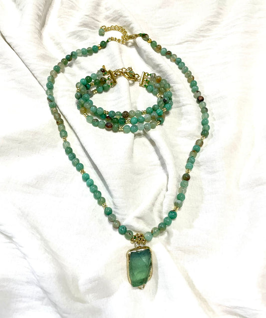 A Bracelet And Necklace Set